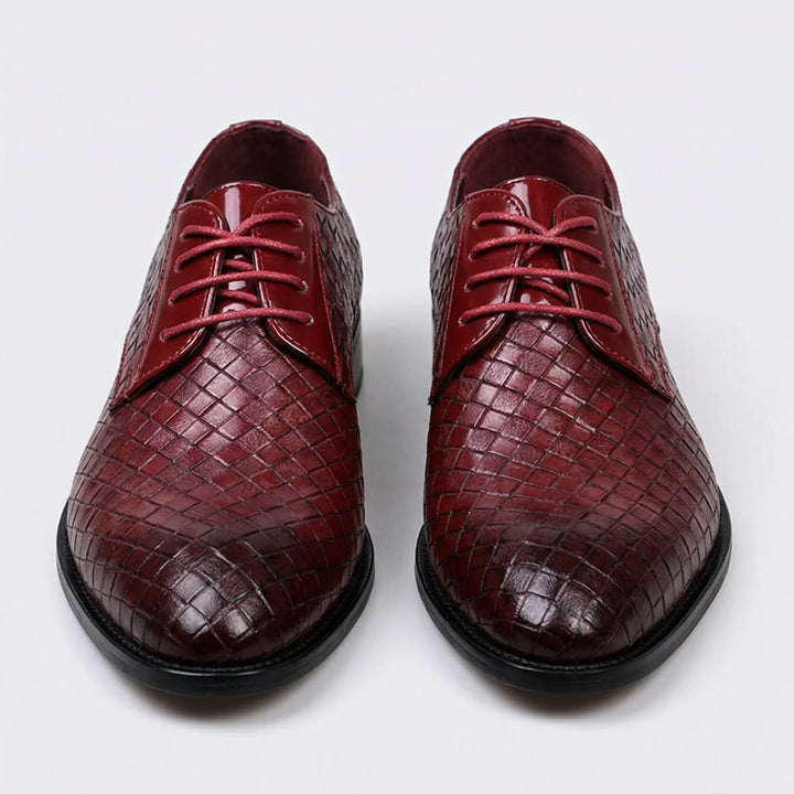Dressivo - Scarpe eleganti stringate in pelle testurizzata