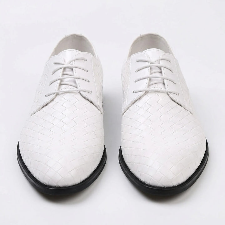Dressivo - Scarpe eleganti stringate in pelle testurizzata