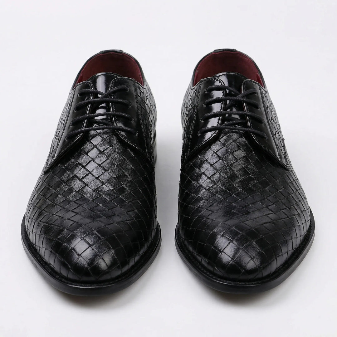 Dressivo - Scarpe eleganti stringate in pelle testurizzata
