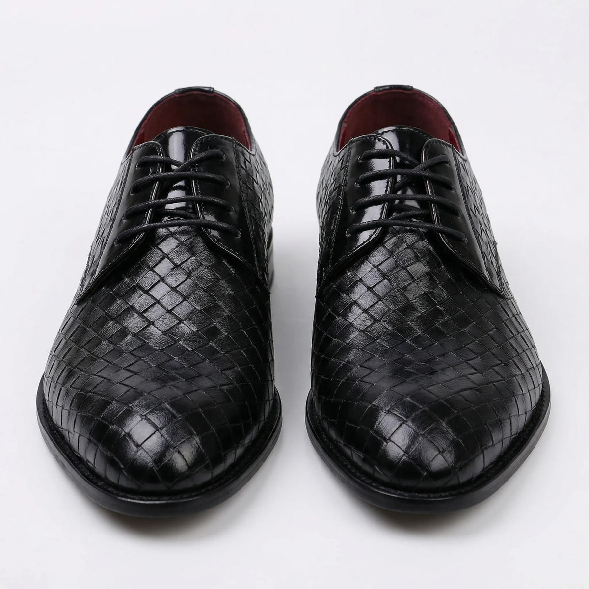 Scarpa in Pelle Texturizzata con Lacci per Uomini