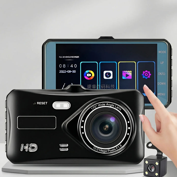 Drivlux - Telecamera da cruscotto wireless a doppia lente per veicoli