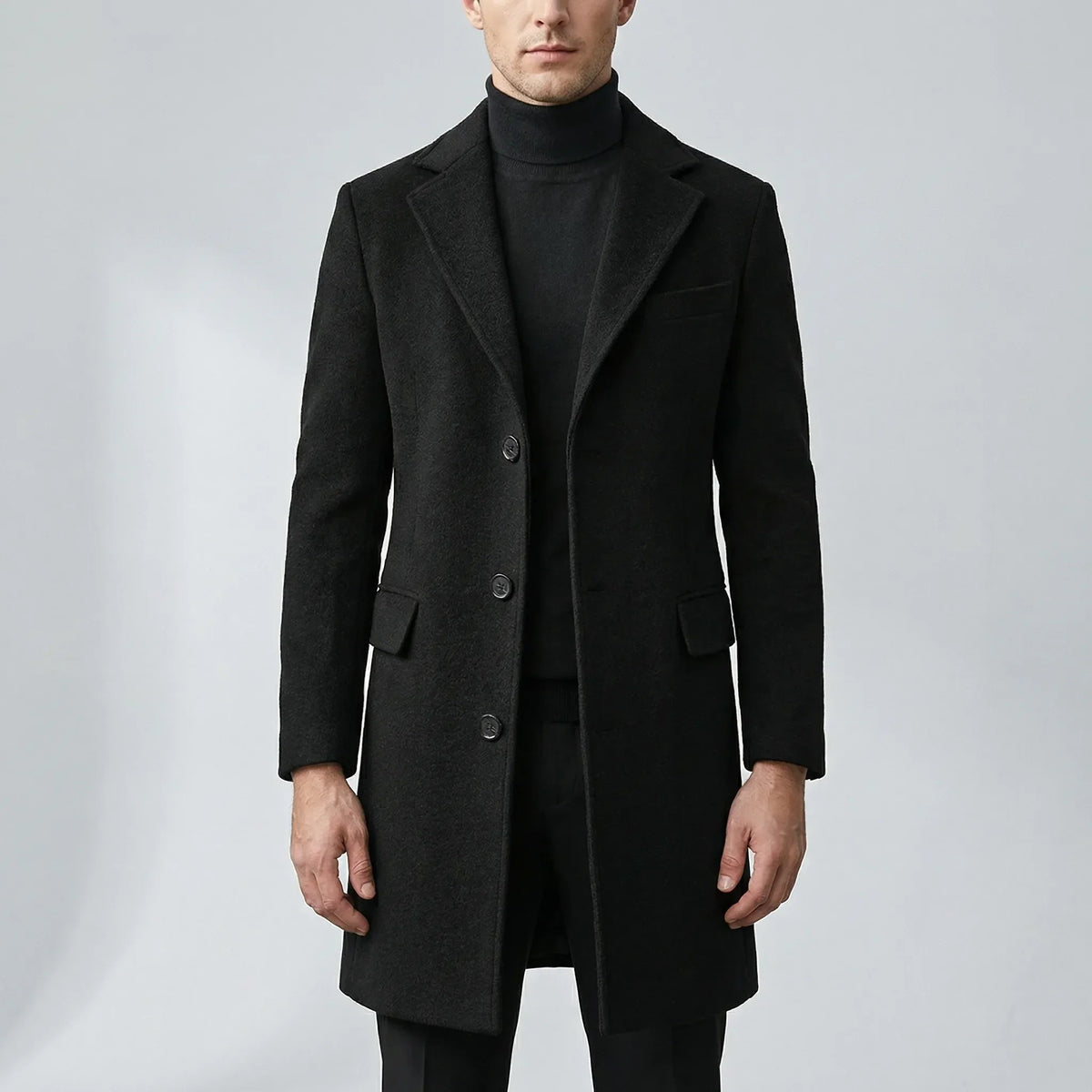 Cappotto Lungo A Un Petto Per Uomini