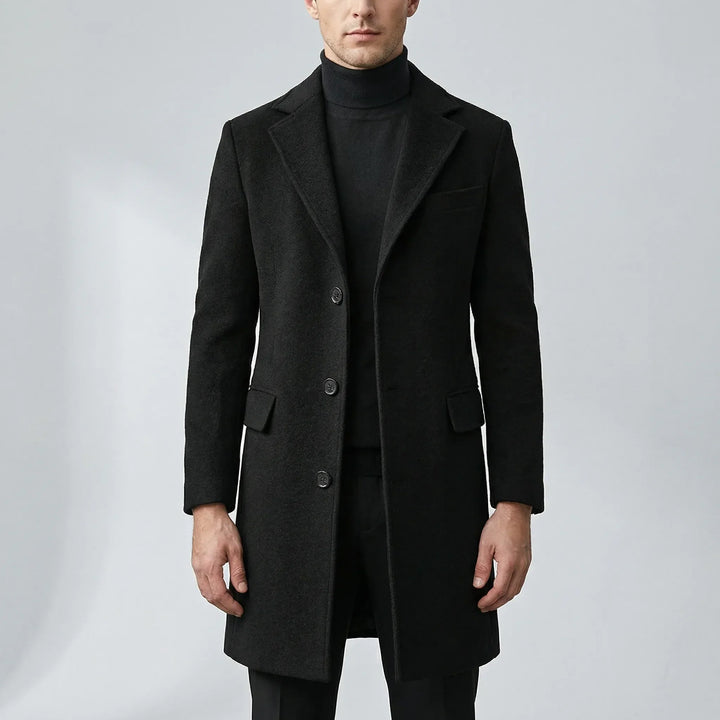 Drossfeld - Cappotto lungo monopetto da uomo