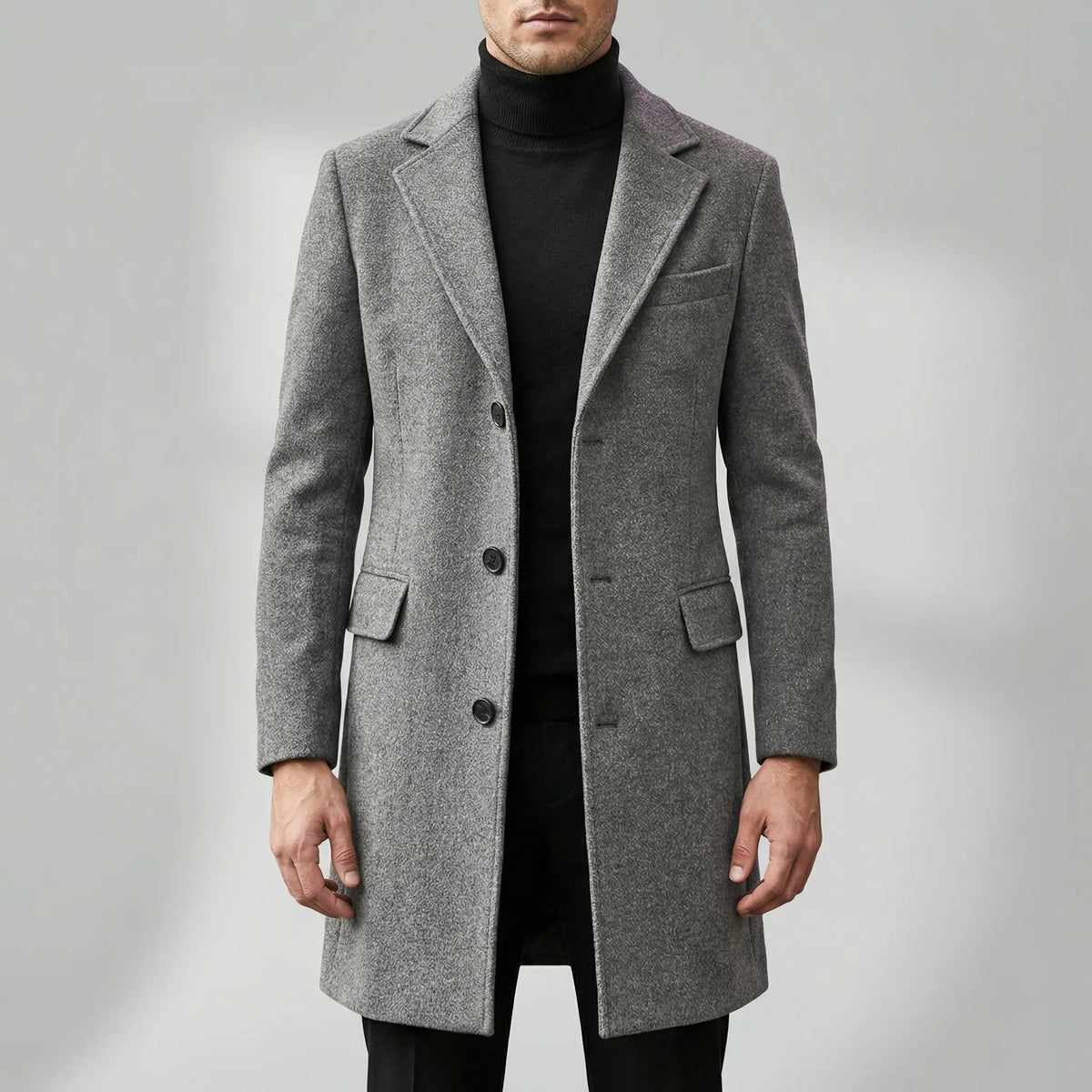 Cappotto Lungo A Un Petto Per Uomini