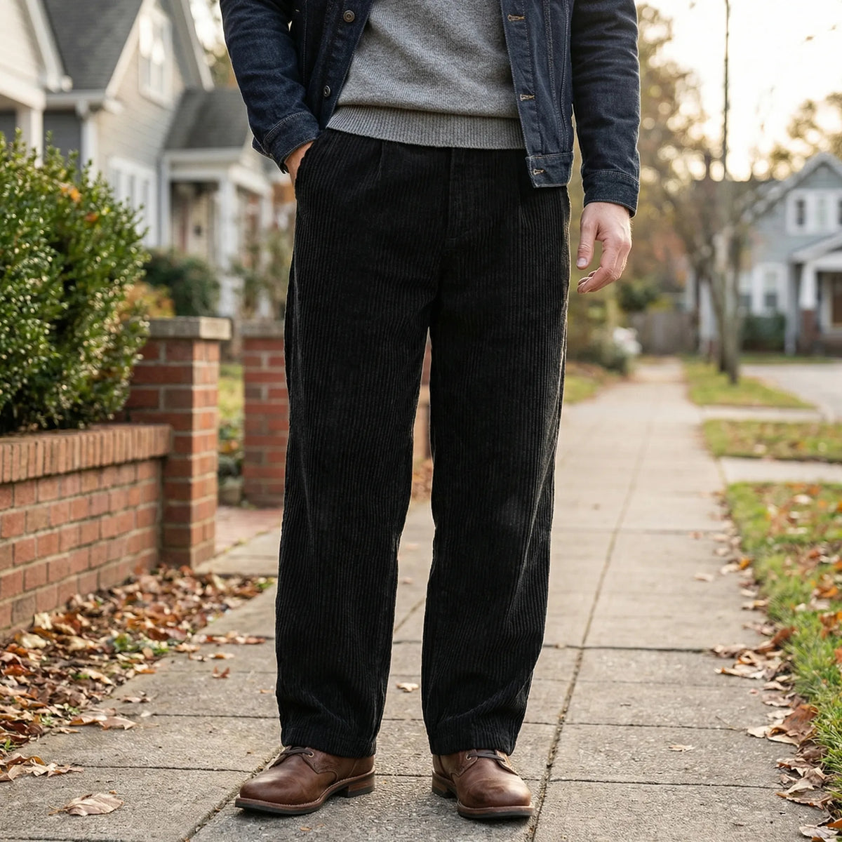 Pantaloni Liberi Dritti Slim Per Uomini