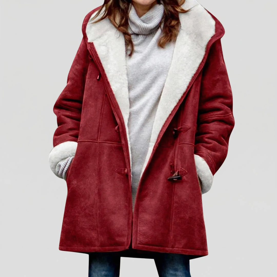 Duffelux - Cappotto a doppiopetto con cappuccio e chiusura a coulisse
