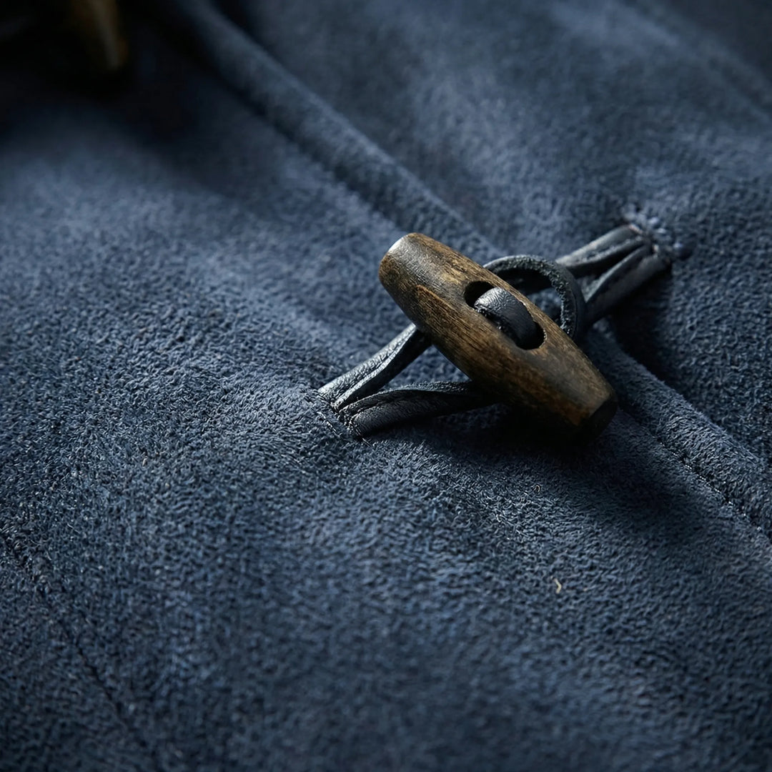 Duffelux - Cappotto a doppiopetto con cappuccio e chiusura a coulisse