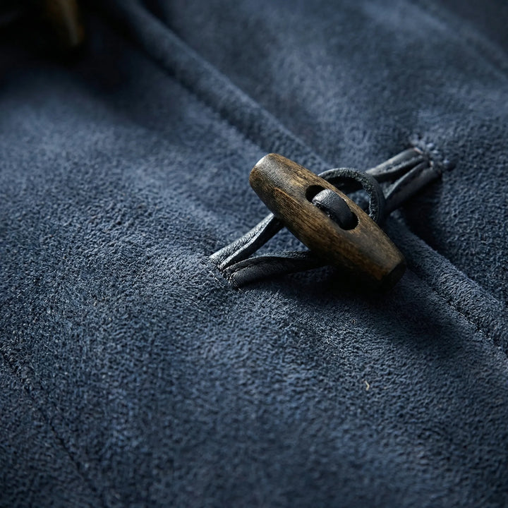 Duffelux - Cappotto a doppiopetto con cappuccio e chiusura a coulisse