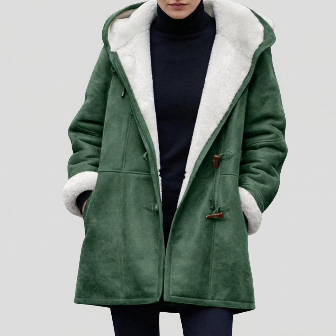 Duffelux - Cappotto a doppiopetto con cappuccio e chiusura a coulisse