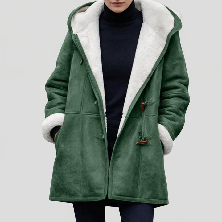 Duffelux - Cappotto a doppiopetto con cappuccio e chiusura a coulisse