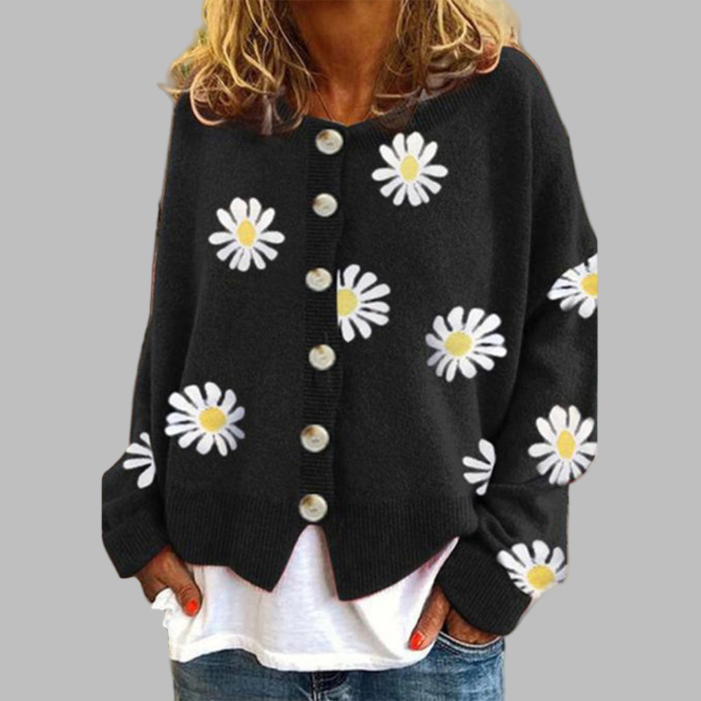 Maglione in Maglia Floreale per Donne