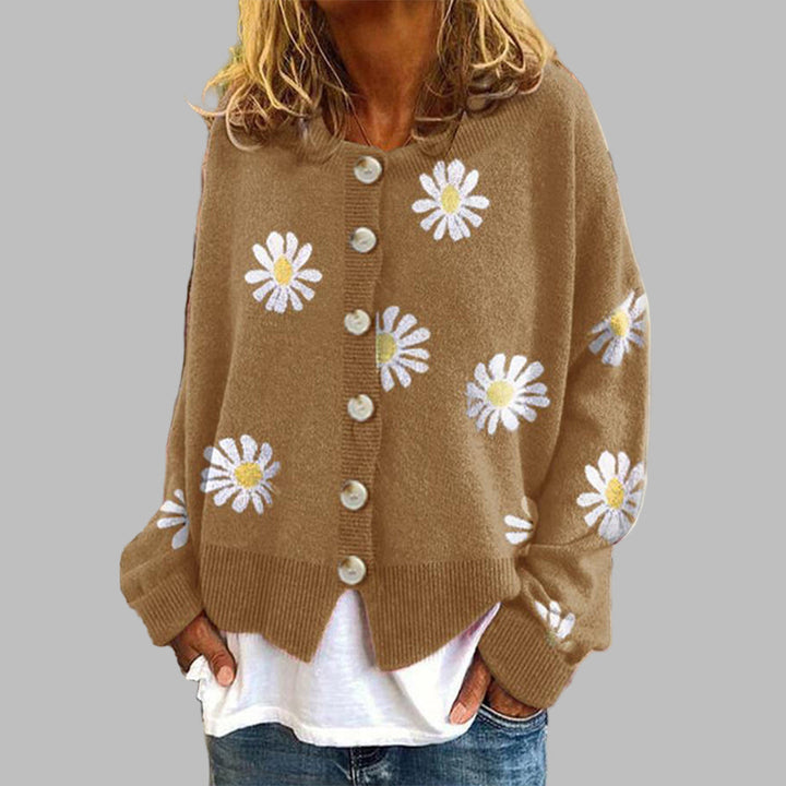 Maglione in Maglia Floreale per Donne