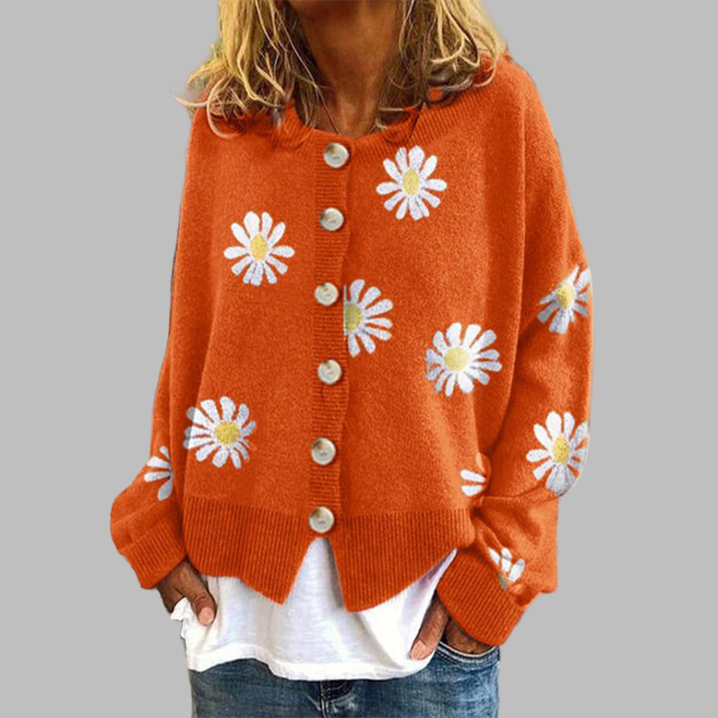 Maglione in Maglia Floreale per Donne