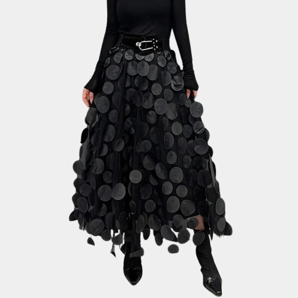 Gonna lunga a pois a vita alta da donna