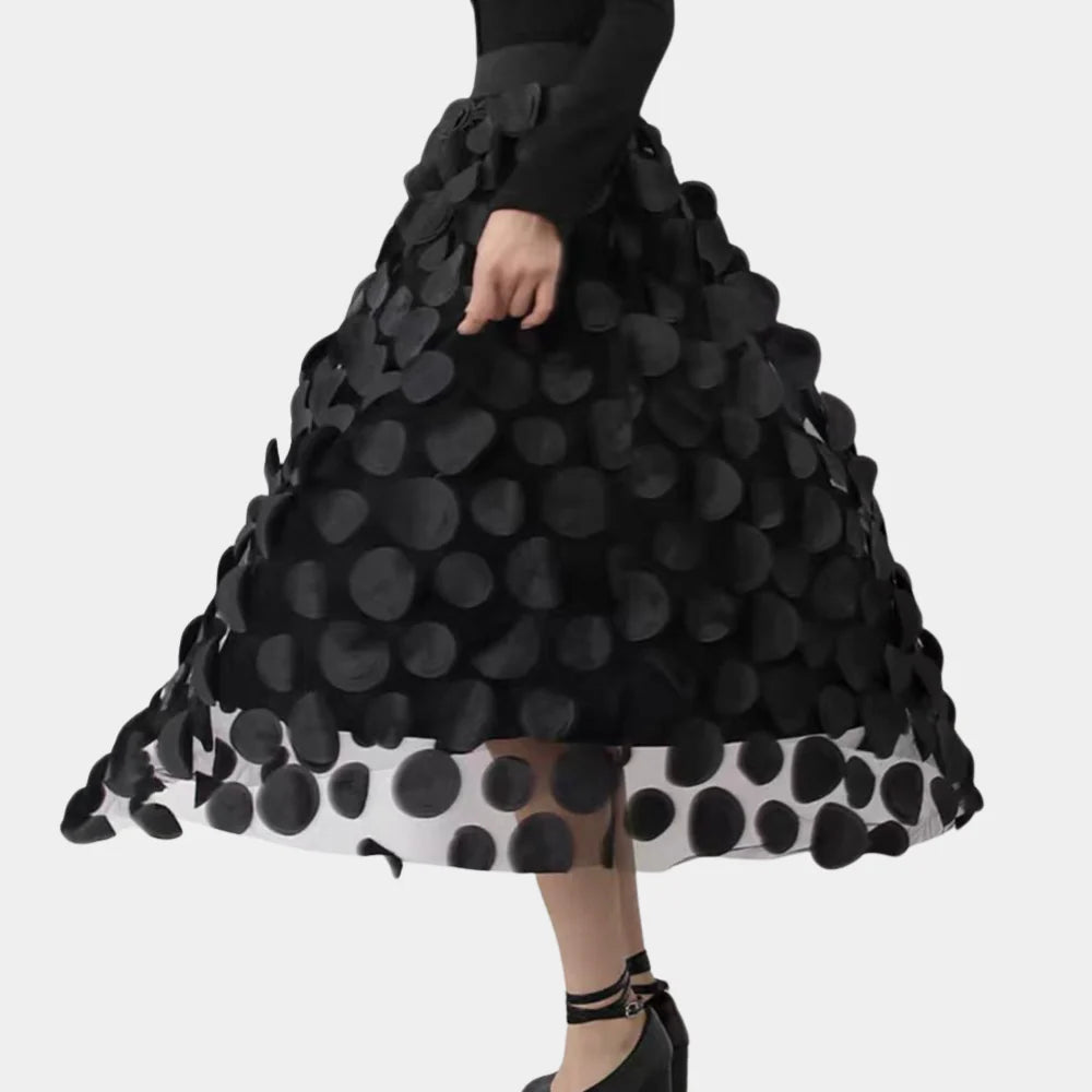 Gonna lunga a pois a vita alta da donna
