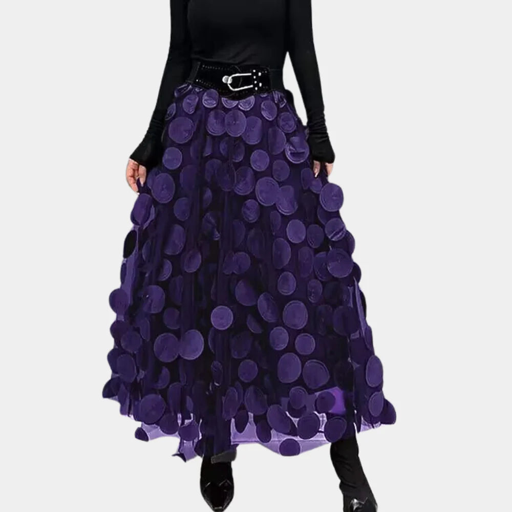 Gonna lunga a pois a vita alta da donna