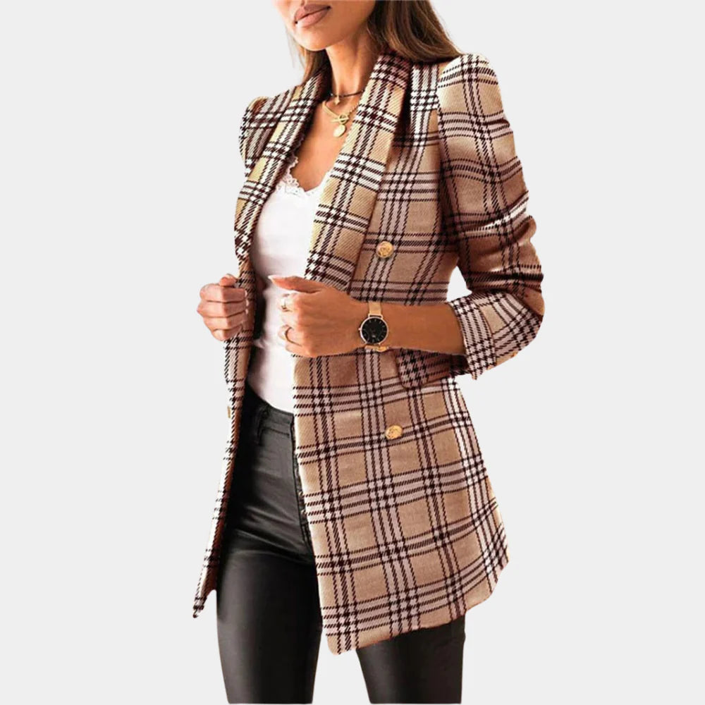 Elegante blazer da donna con motivo a quadri classico
