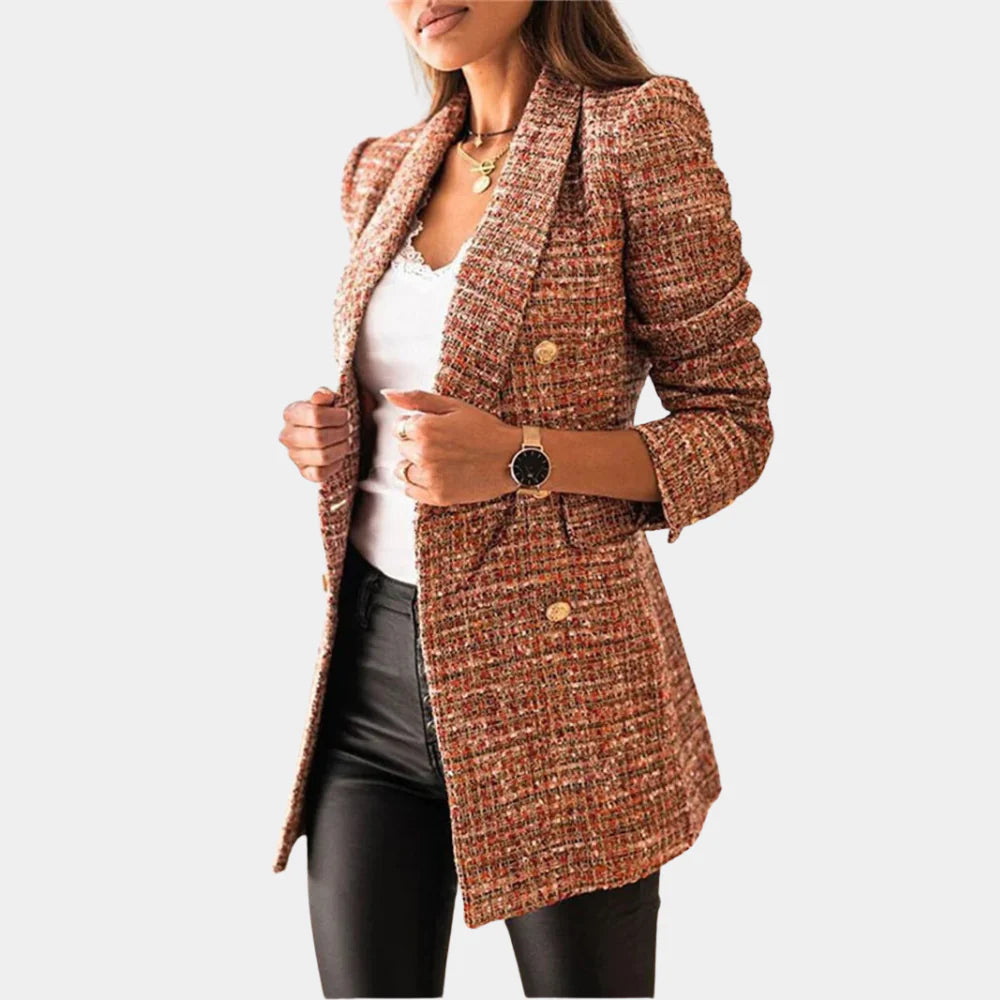 Elegante blazer da donna con motivo a quadri classico