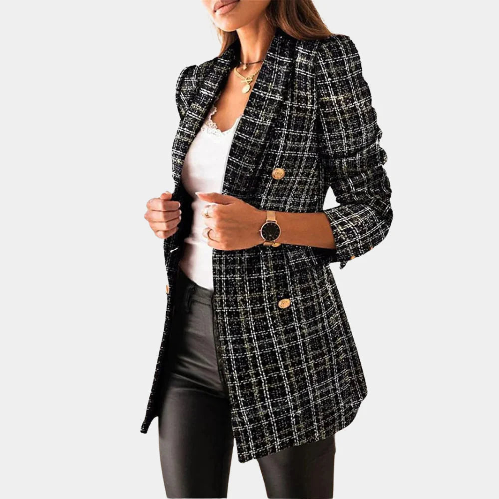 Elegante blazer da donna con motivo a quadri classico