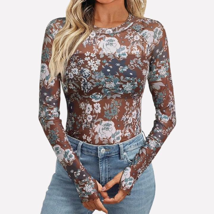 Top in Pizzo Trasparente a Rete