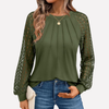 Camicia a Maniche Lunghe in Pizzo Plissettato