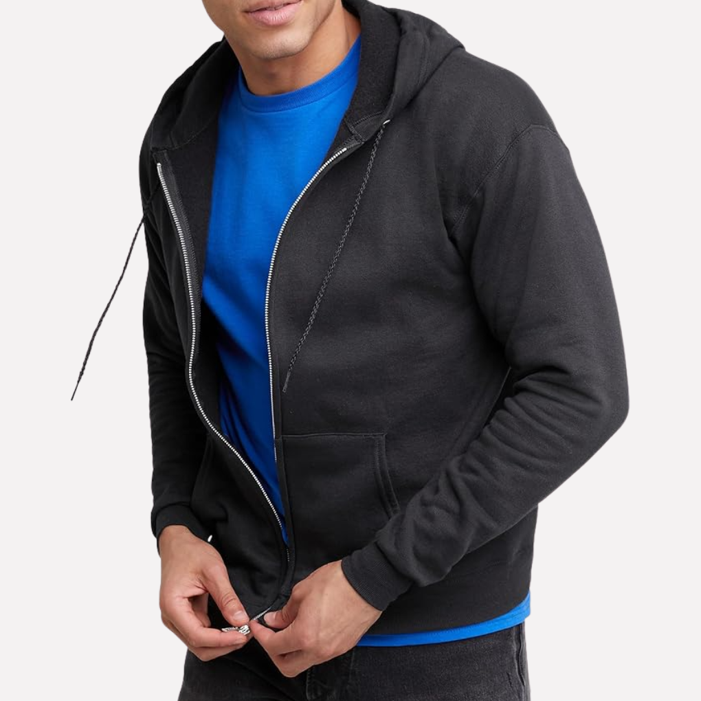 Felpa con cappuccio a zip completa da uomo