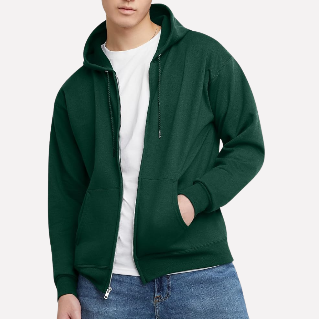 Felpa con cappuccio a zip completa da uomo