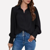 Blusa in Chiffon con Mani a Lanterna per Donne