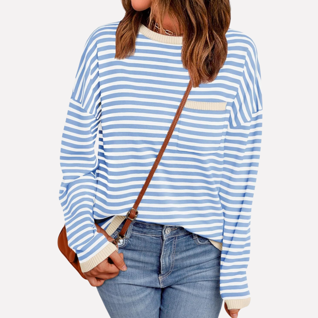 Maglione a righe in maglia da donna