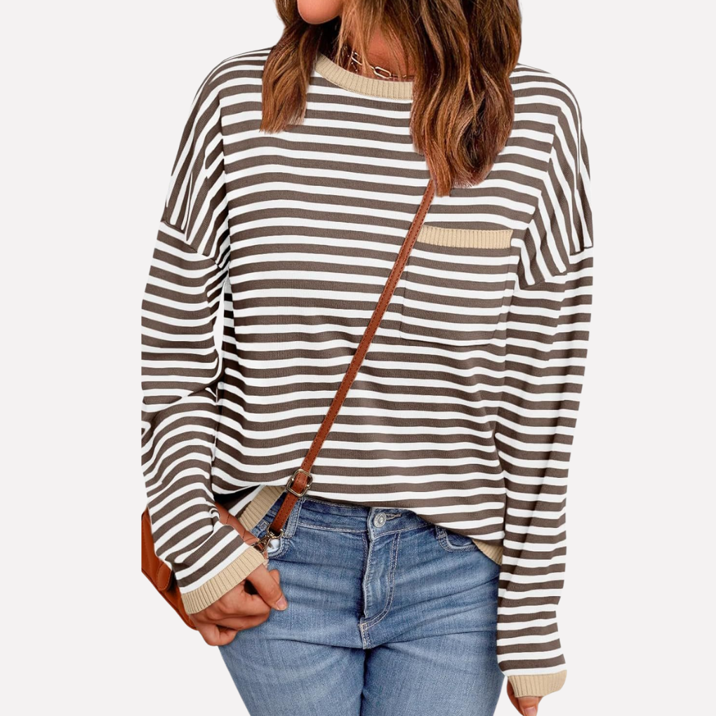 Maglione a righe in maglia da donna