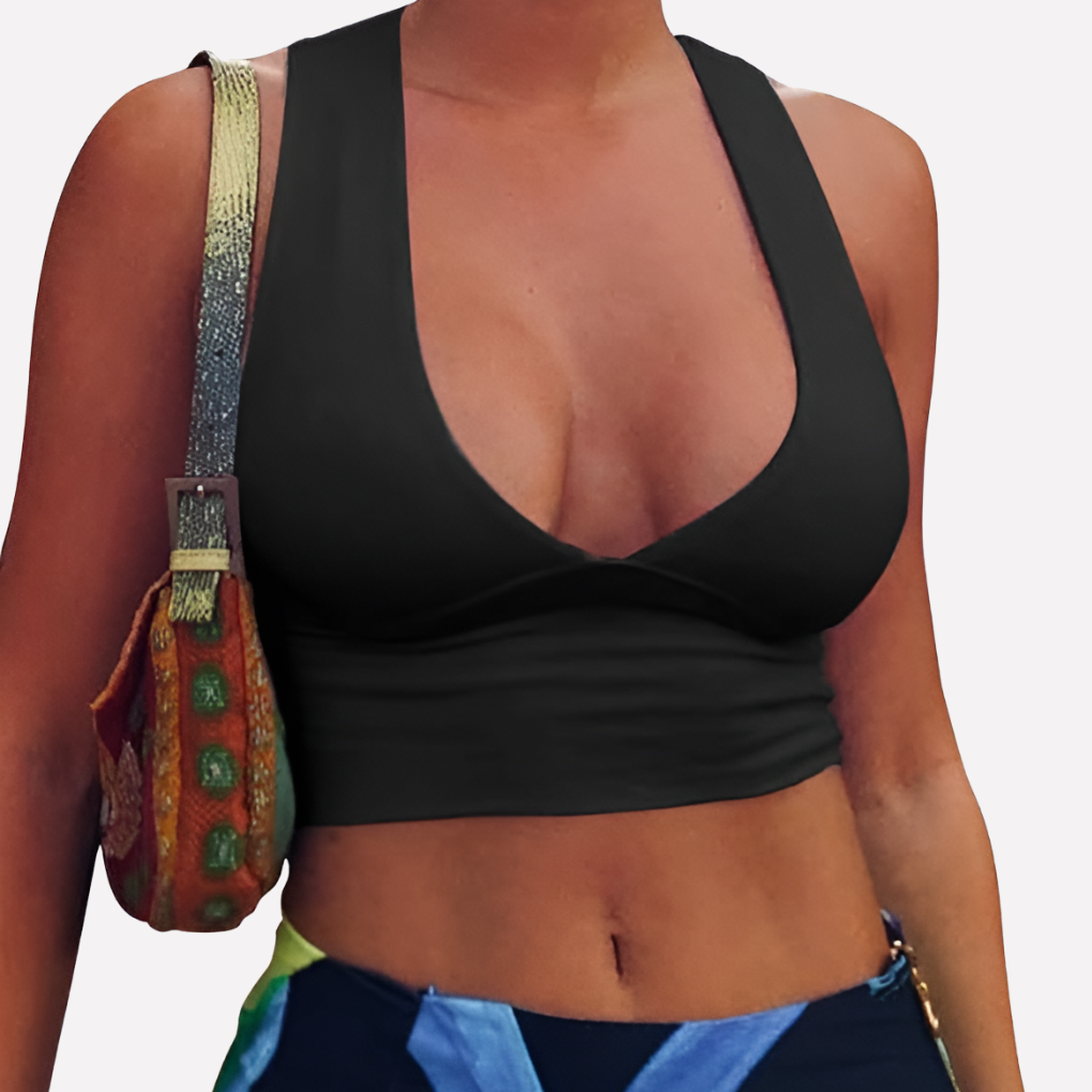 Top corto con schiena a vogatore e cut-out da donna