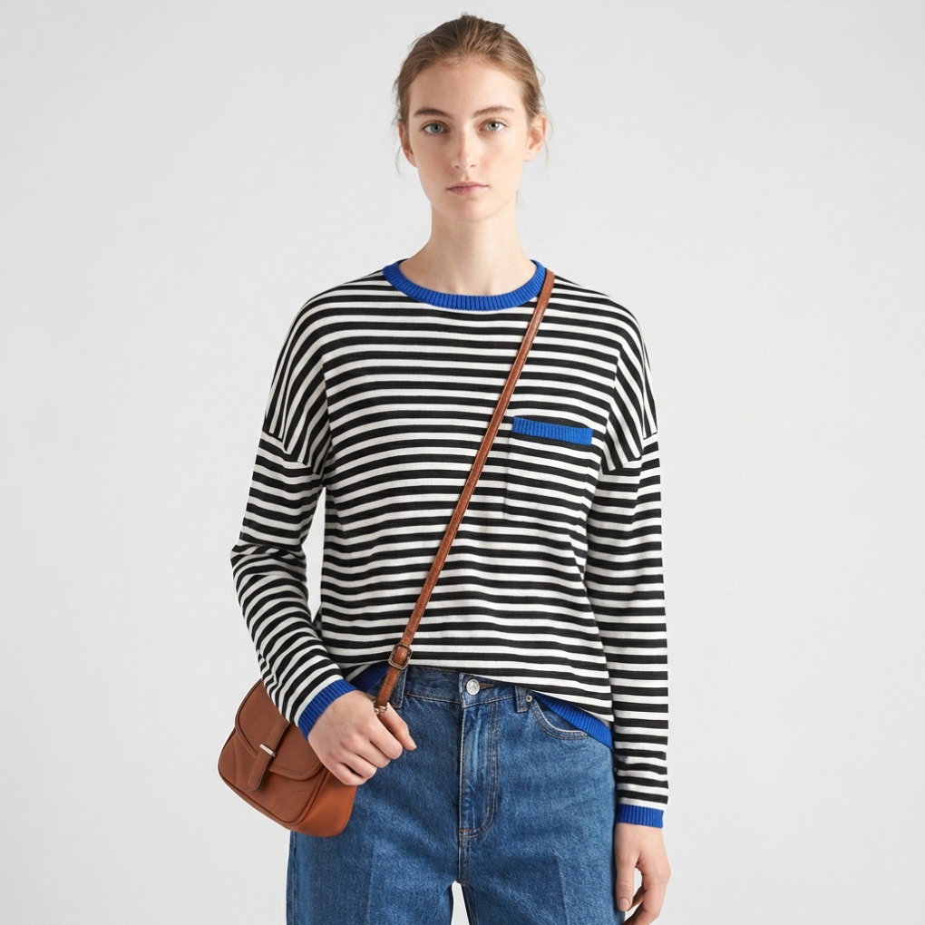 Maglione a righe in maglia da donna
