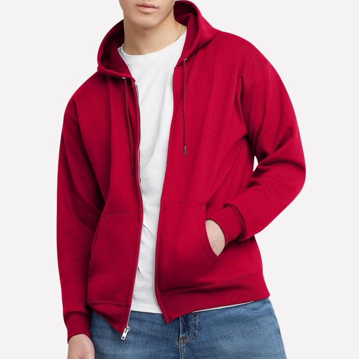 Felpa con cappuccio a zip completa da uomo
