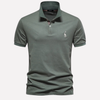 Polo in Cotone Luxe per Uomini con Ricamo di Cerbiatto