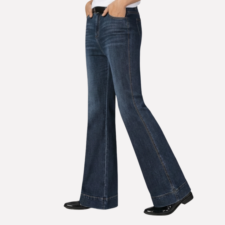 Jeans a gamba larga alta da donna