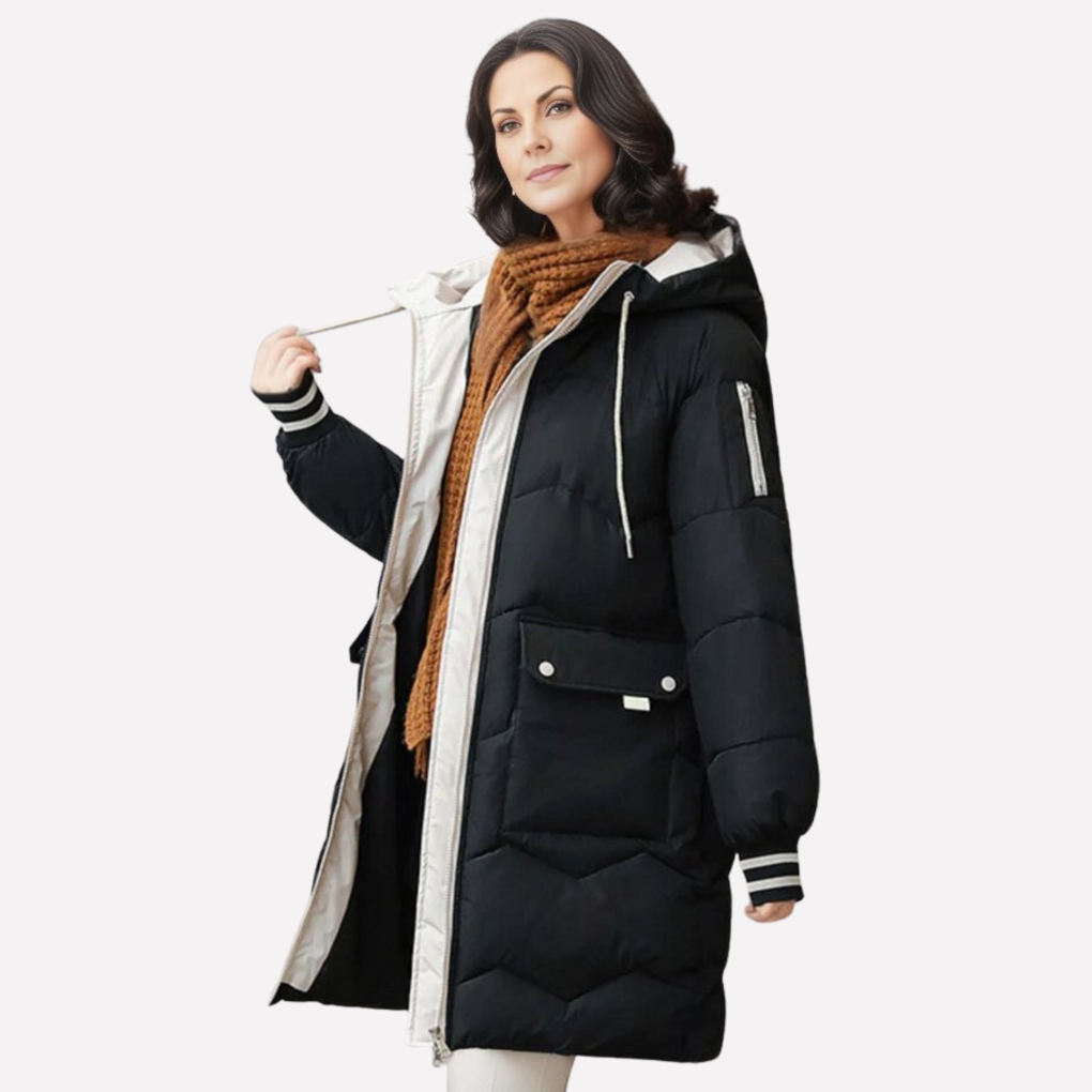 Parka invernale imbottito con cappuccio da donna
