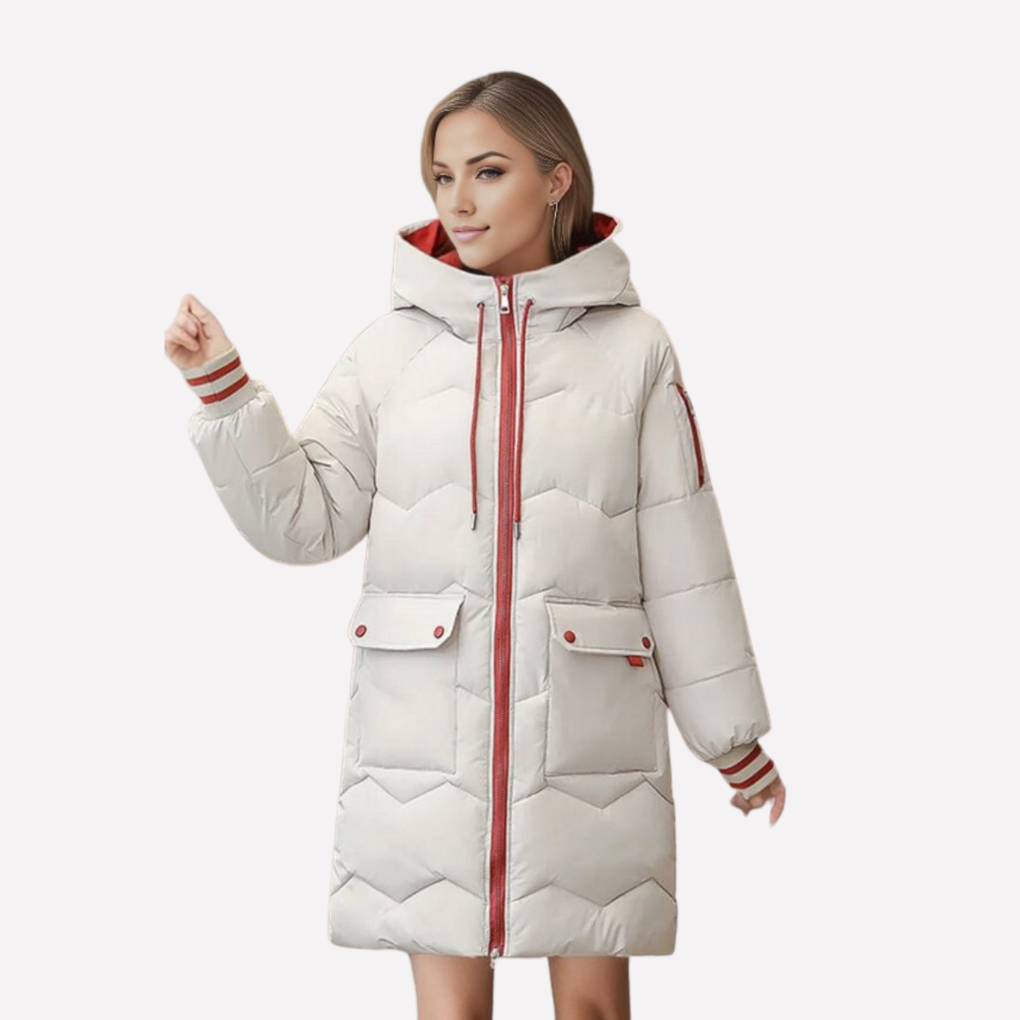 Parka invernale imbottito con cappuccio da donna