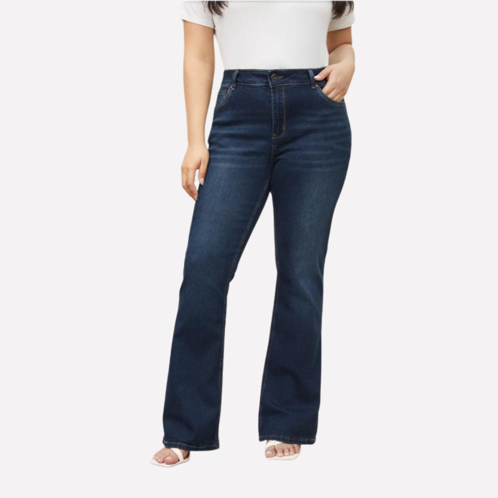 Jeans Dritti a Vita Alta da Donna – Stile Casual Cropped