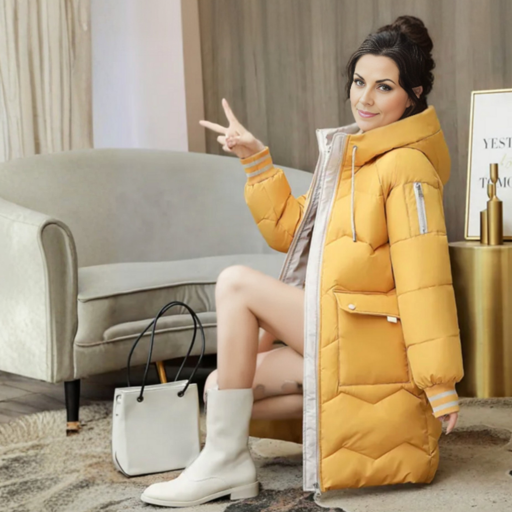 Parka invernale imbottito con cappuccio da donna