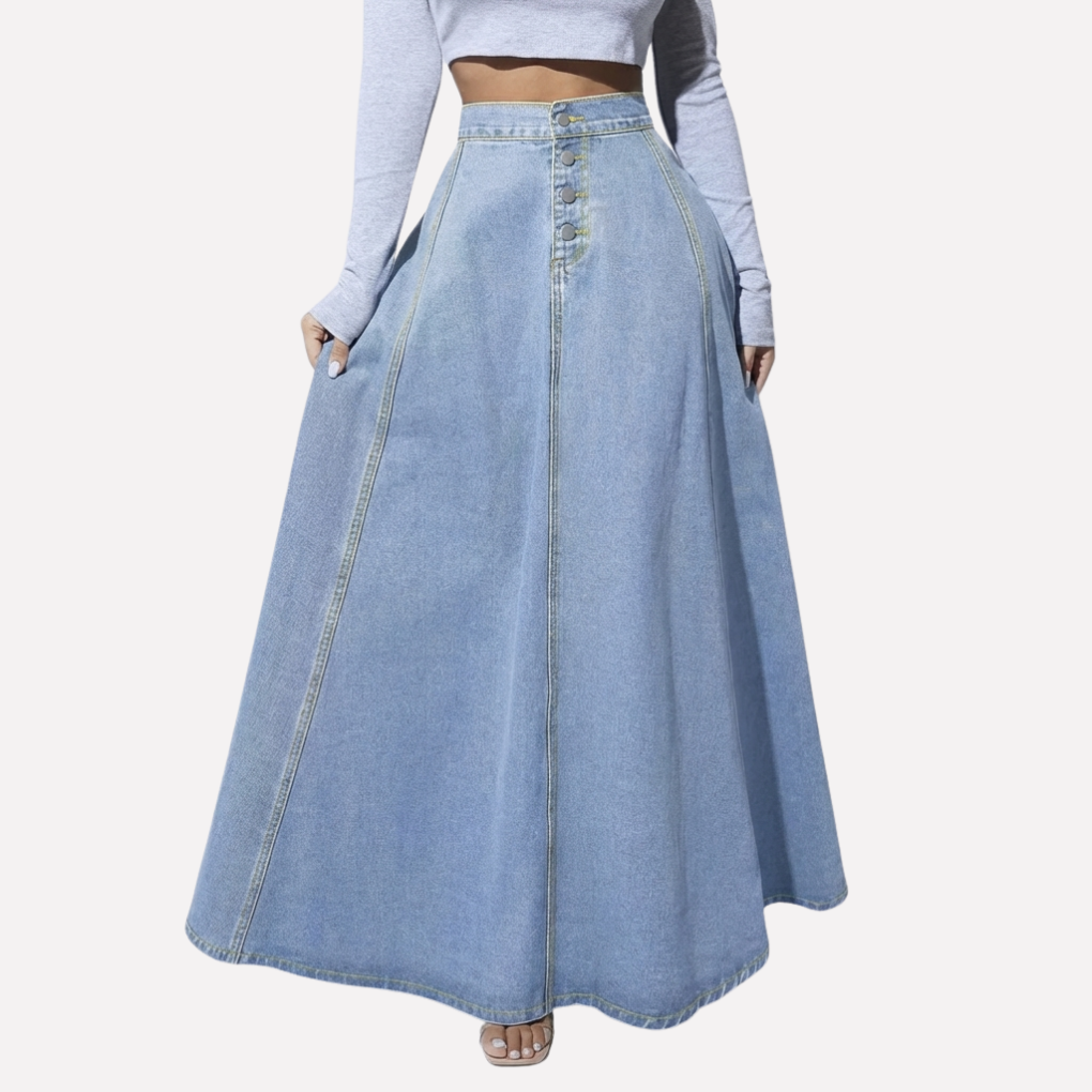 Gonna in Denim A-Line da Donna
