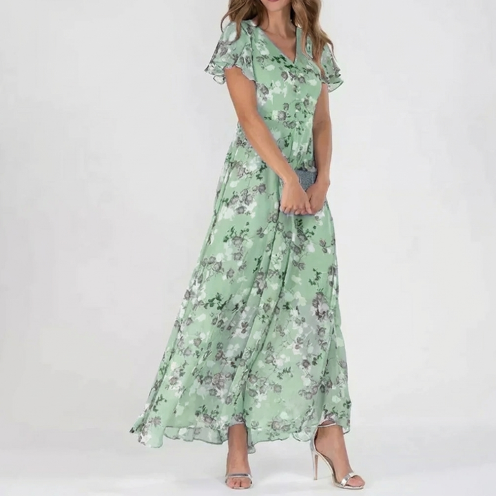 Abito Maxi Floreale Vintage per Donne