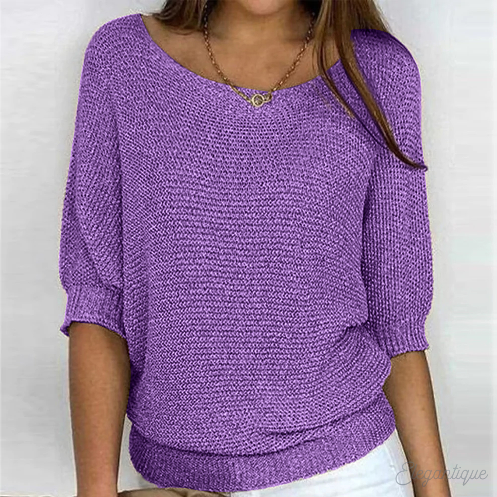Maglione Oversize Casual Unito per Donna