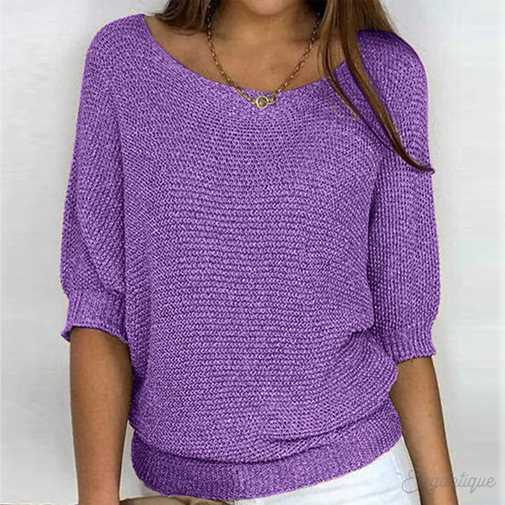 Maglione Oversize Casual Unito per Donna