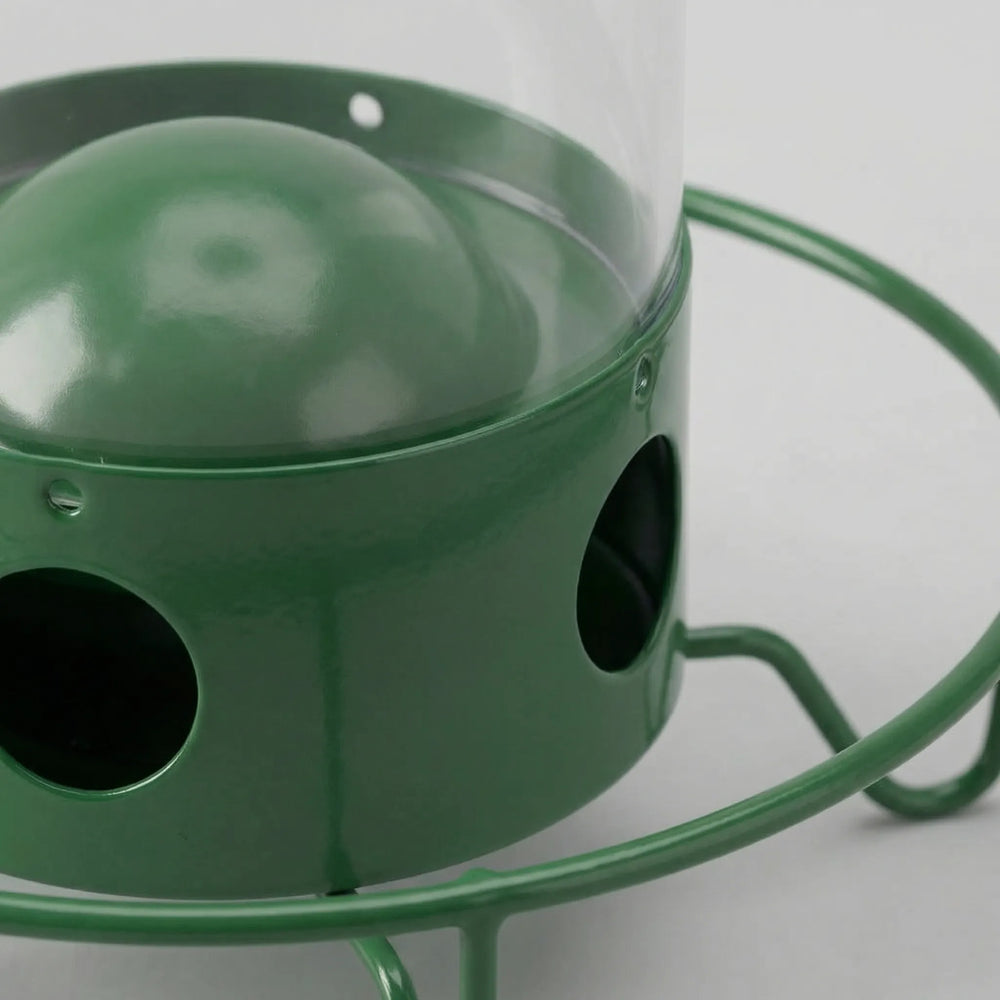 Feedrix - Mangiatoia per uccelli a tubo sospeso con anello di posatoio