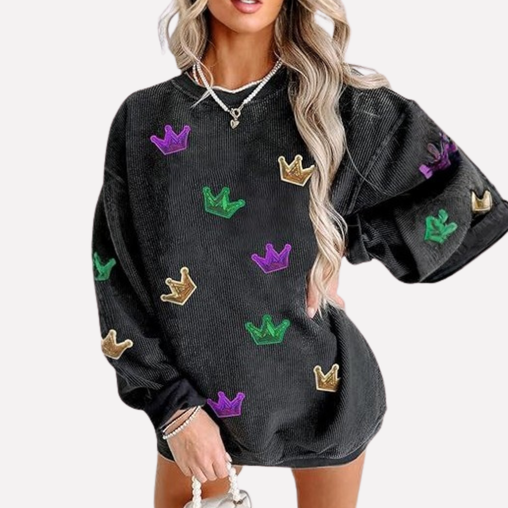 Felpa girocollo oversize da donna