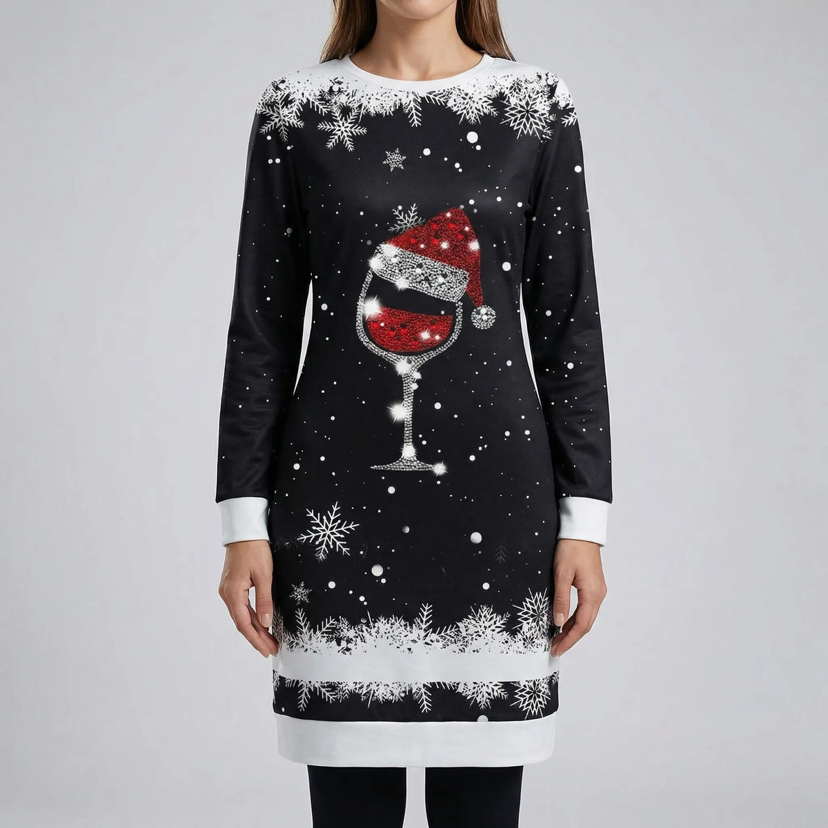 Abito Sweatshirt Festivo a Manica Lunga