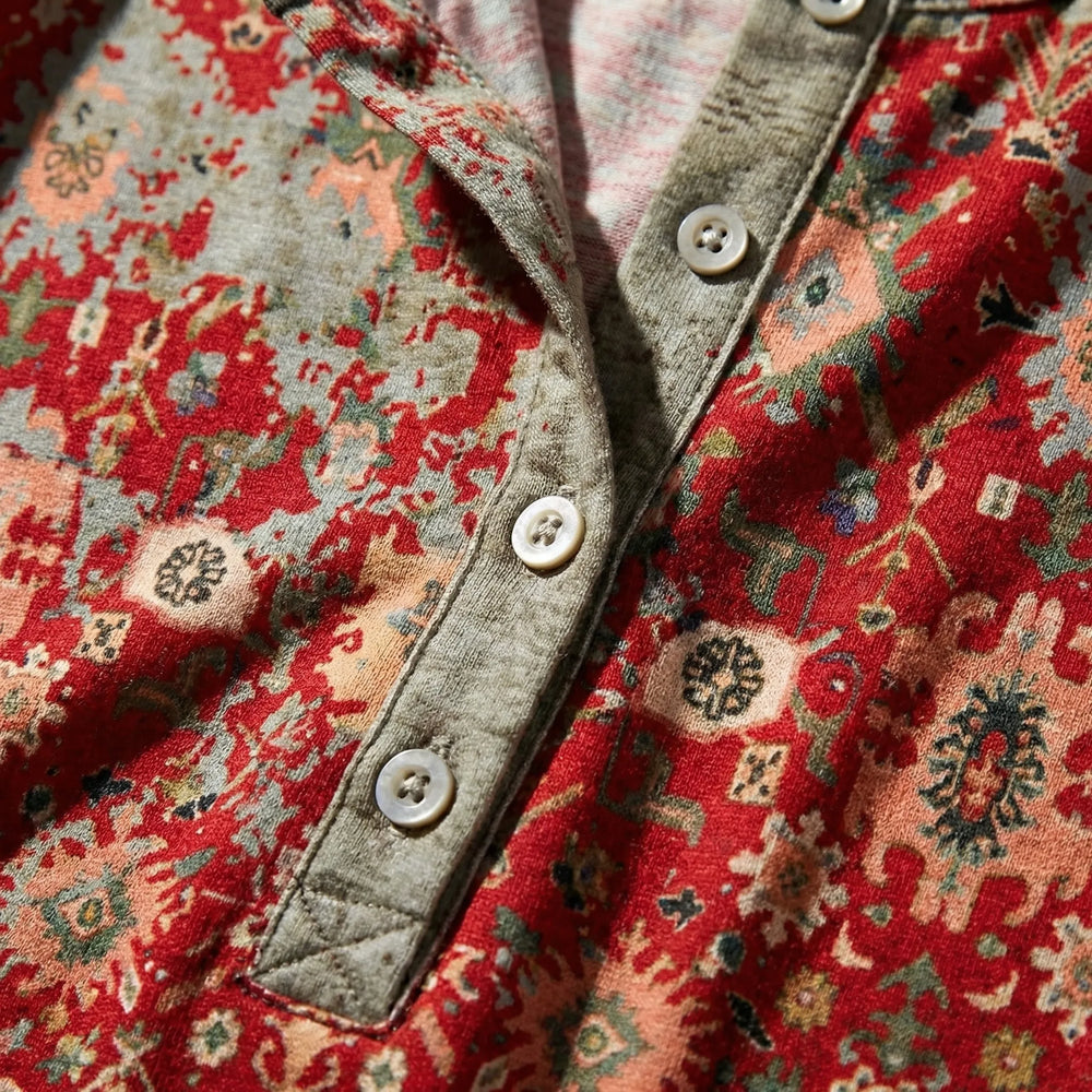 Floraxis - Top a maniche lunghe stampato in stile boho