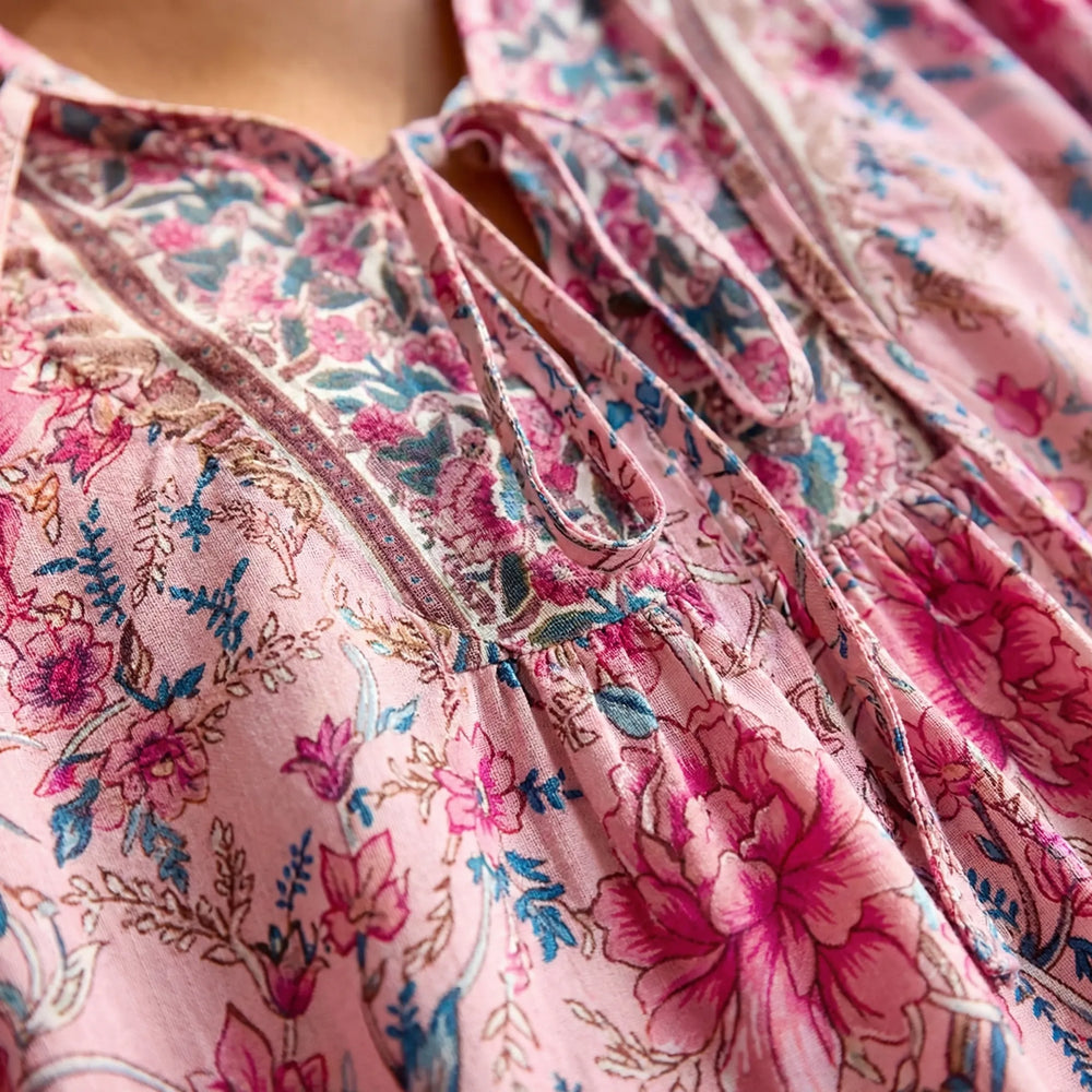 Florindra - Camicetta boho con stampa floreale