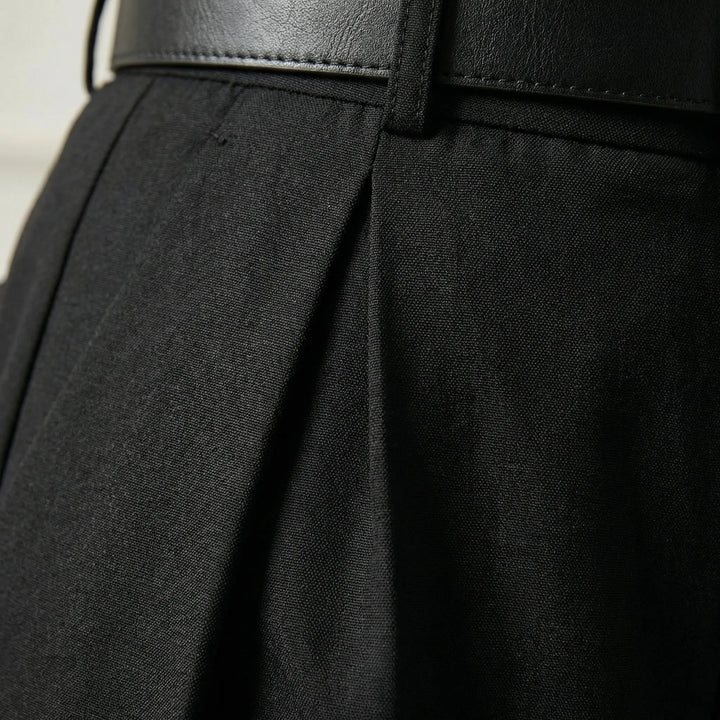 Flowana - Pantaloni a gamba larga a vita alta e svasata