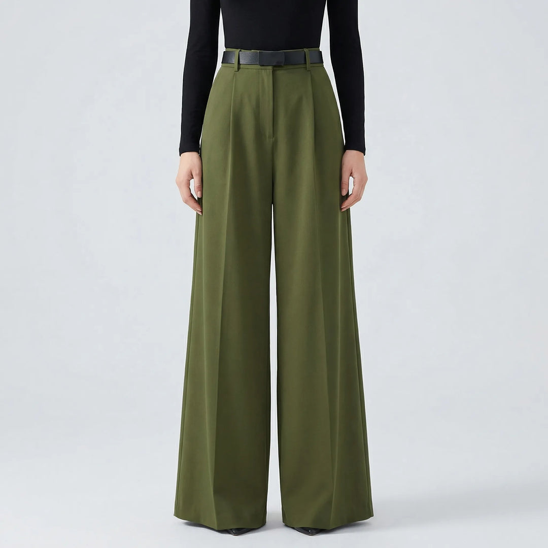 Flowvia - Pantaloni lunghi a vita alta e gamba larga